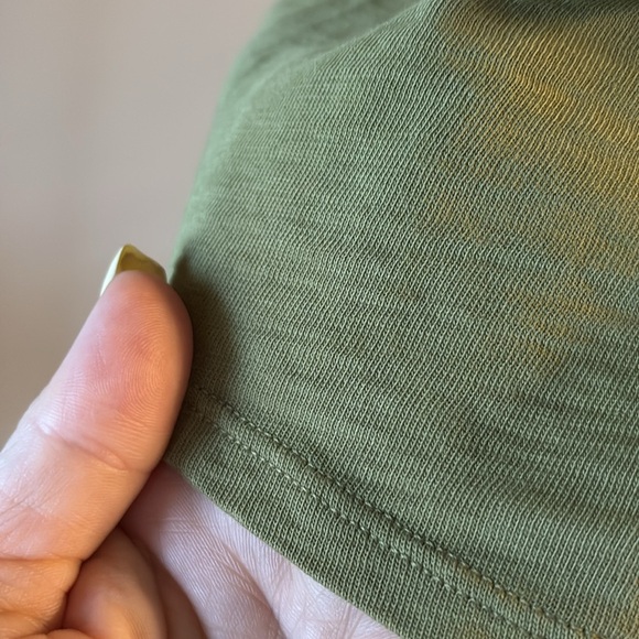 Nation LTD Valentina olive Green Ruffled Tank top in lichen deep scoop neck L - Picture 5 of 10